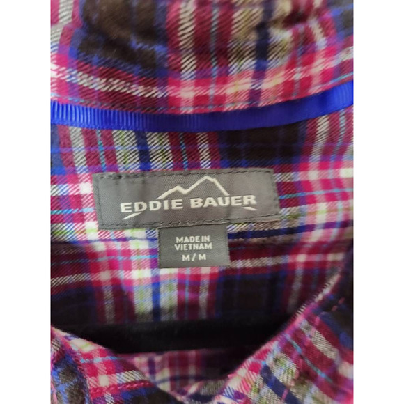 Eddie Bauer Womens Button Up Shirt Multicolor Plaid Long Sleeve Cuff Collar M - Picture 5 of 6